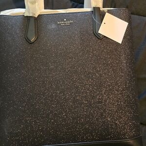 Kate Spade Black Glitter Tote